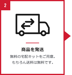 商品を発送 無料の宅配キットをご用意。もちろん送料は無料です。