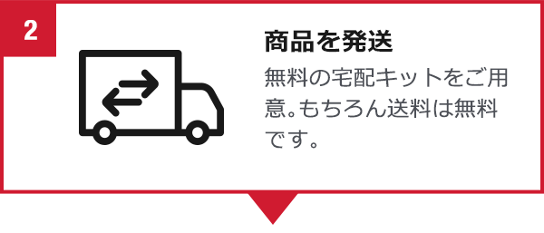 商品を発送 無料の宅配キットをご用意。もちろん送料は無料です。